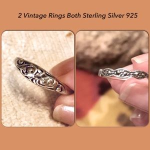 Vintage 2 Rings 925 Sterling Rings Lot sizes 7 3/4 & 7 1/4 ♥️♥️♥️